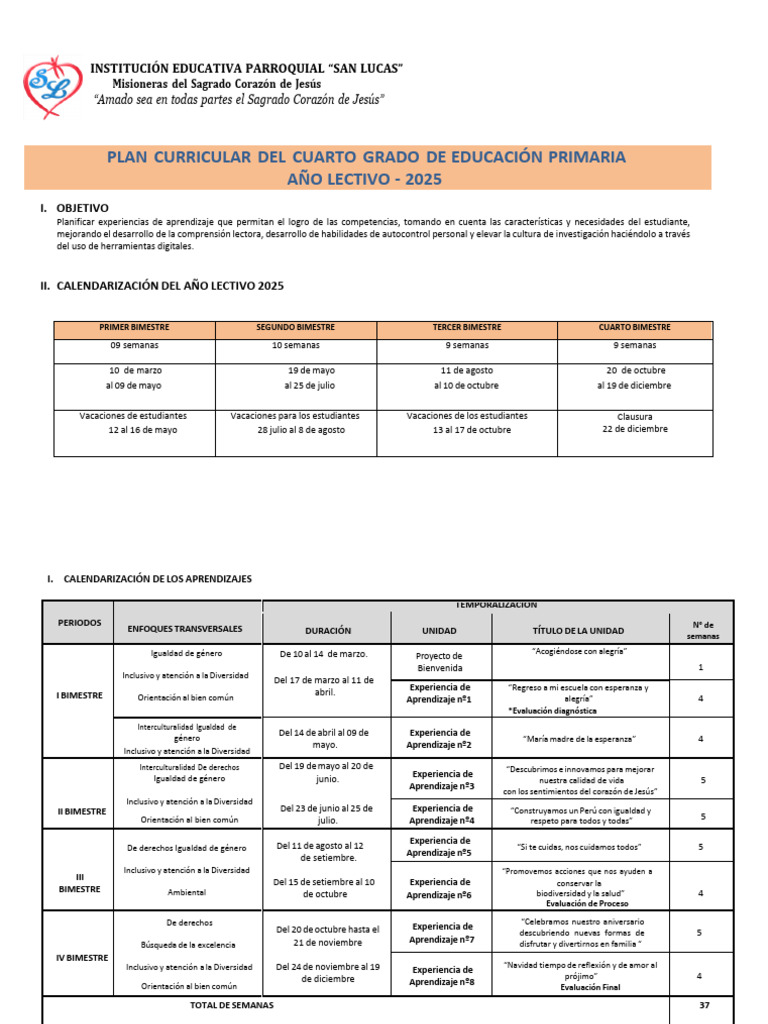 Planificación Curricular Primaria 2025 | PDF | Geometría | Datos