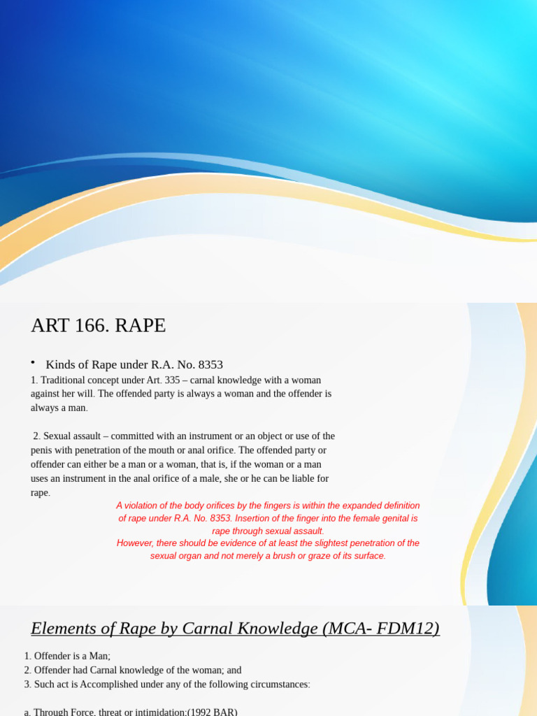 Understanding Rape Laws and Definitions | PDF | Rape | Detention ...