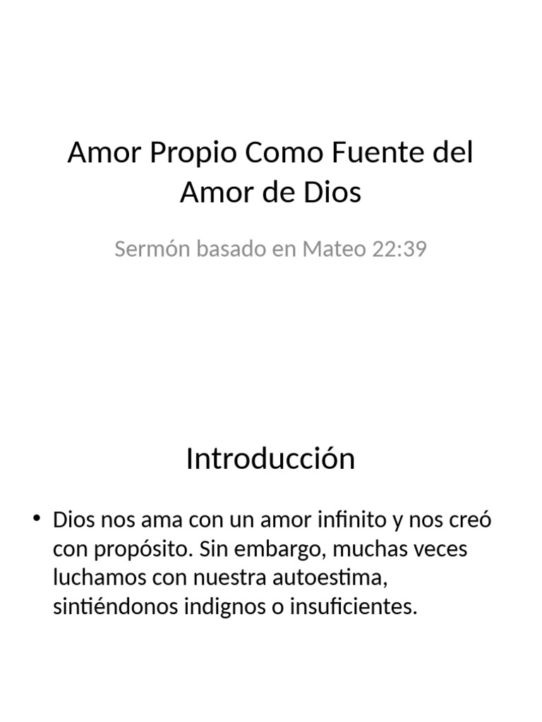 Amor Propio y el Amor de Dios | PDF