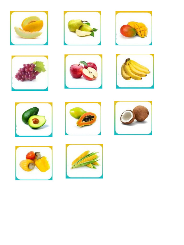 Frutas Recortar e Colar | PDF