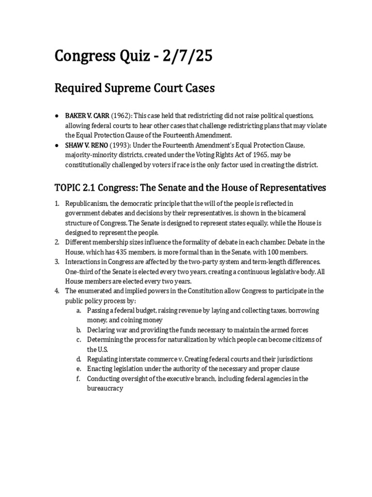 AP GOV Notes | PDF | United States House Of Representatives | United ...