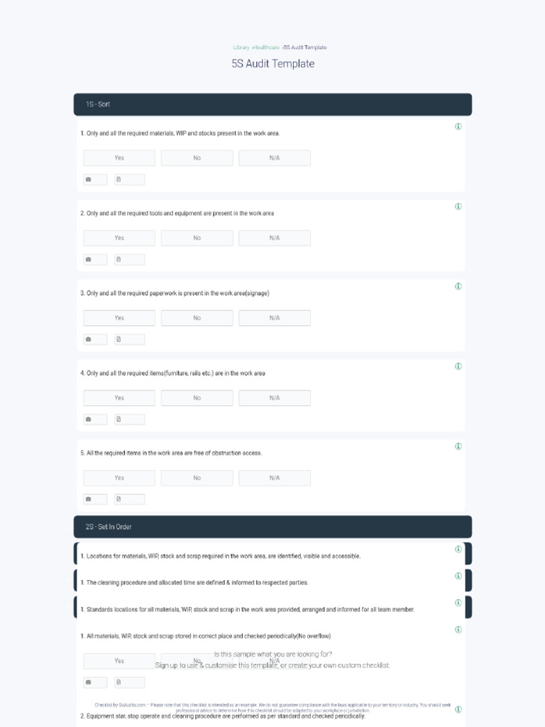 GoAudits - 5S Audit Template (Sample) | PDF