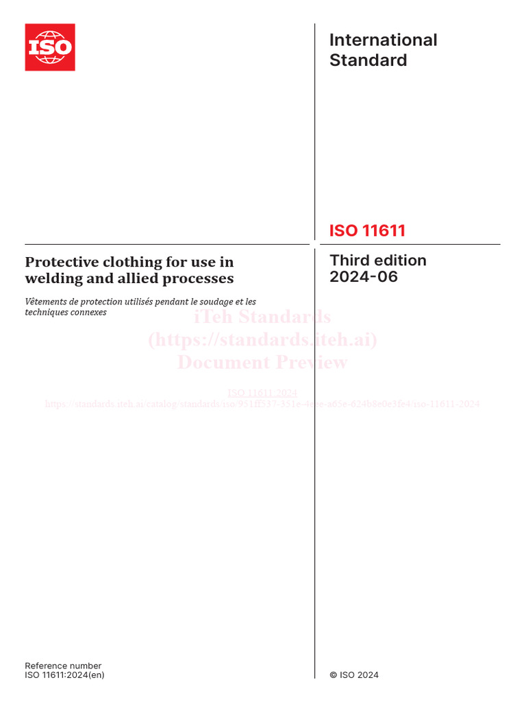 Iso 11611 2024 | PDF | International Organization For Standardization ...