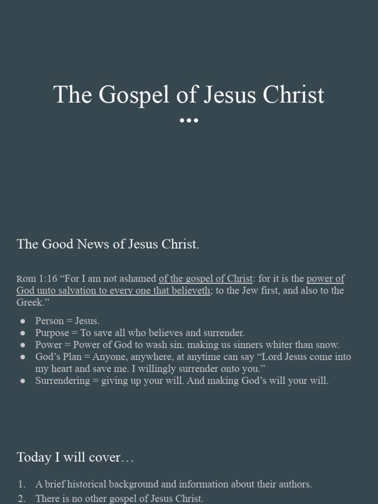 The Gospel of Jesus Christ | PDF | The Gospel | Jesus