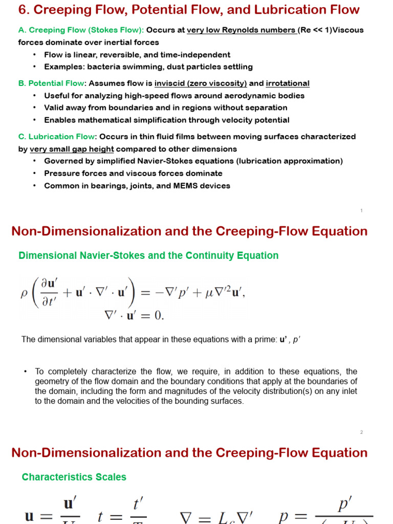 Understanding Creeping Flow Dynamics | PDF | Mechanical Engineering ...