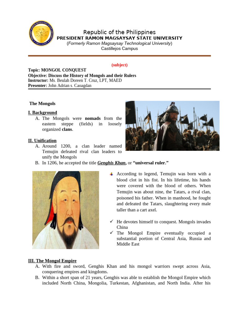 History of the Mongol Conquest | PDF | Mongol Empire | Genghis Khan
