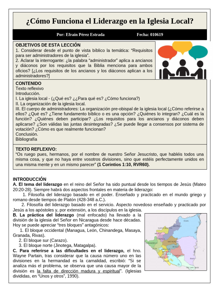 Liderazgo en la Iglesia Local: Claves y Estructura | PDF | Iglesia ...