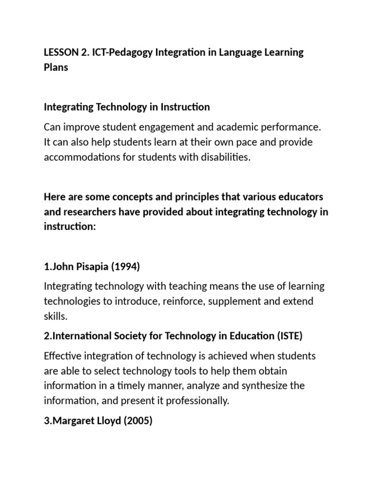 ICT Integration in Language Learning | PDF