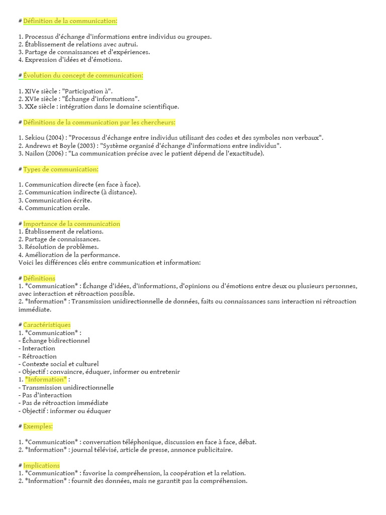 Résumé de la communication efficace | PDF | la communication ...