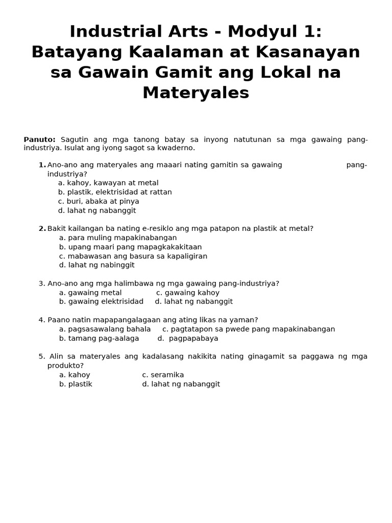 Epp 5 Ia Week 1 2 | PDF