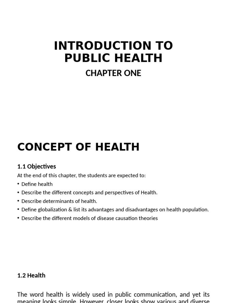 Introduction to Public Health Concepts | PDF | Public Health ...