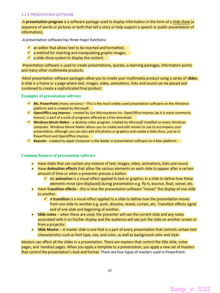 Overview of Presentation Software Features | PDF | Microsoft Power ...