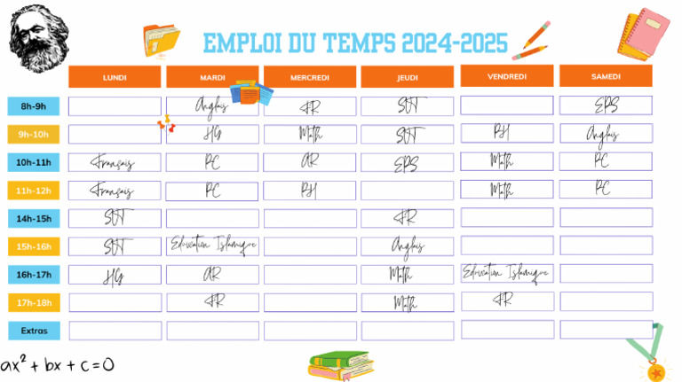 Emploi Du Temps 20242025 | PDF