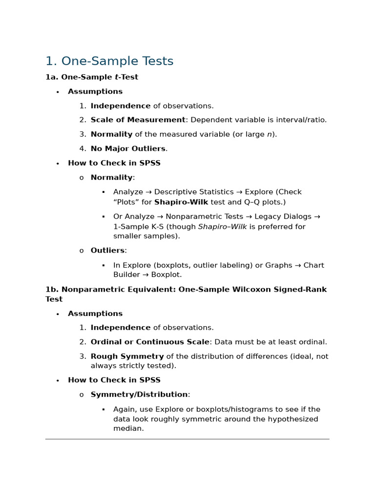Assumption Checks for Statistical Tests | PDF | Errors And Residuals ...