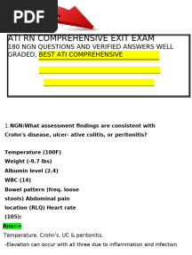 ATI RN Comprehensive Exit Exam (2024 - 2025) with 180 NGN Questions and Verified Answers, A+ Grade 1
