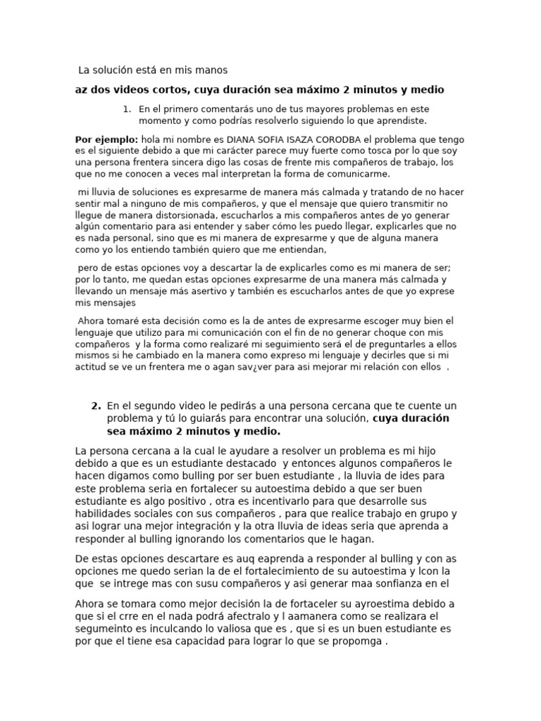 La Solución Está en Mis Manos | PDF