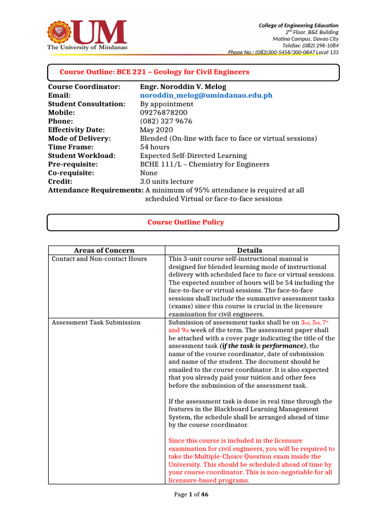 Geology for Civil Engineers Course Guide | PDF | Erosion | Planetary Core