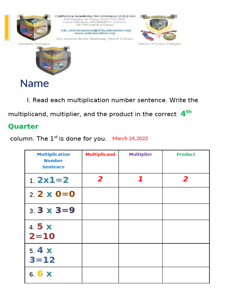 Class 3 Maths Multiplication Exercises | PDF | Multiplication | Mathematics