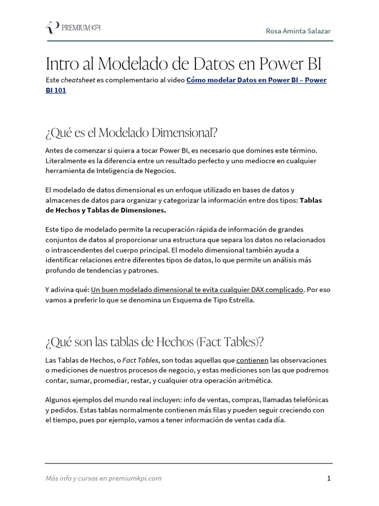 Modelado Dimensional en Power BI | PDF | Gestión de datos | Ciencias de ...