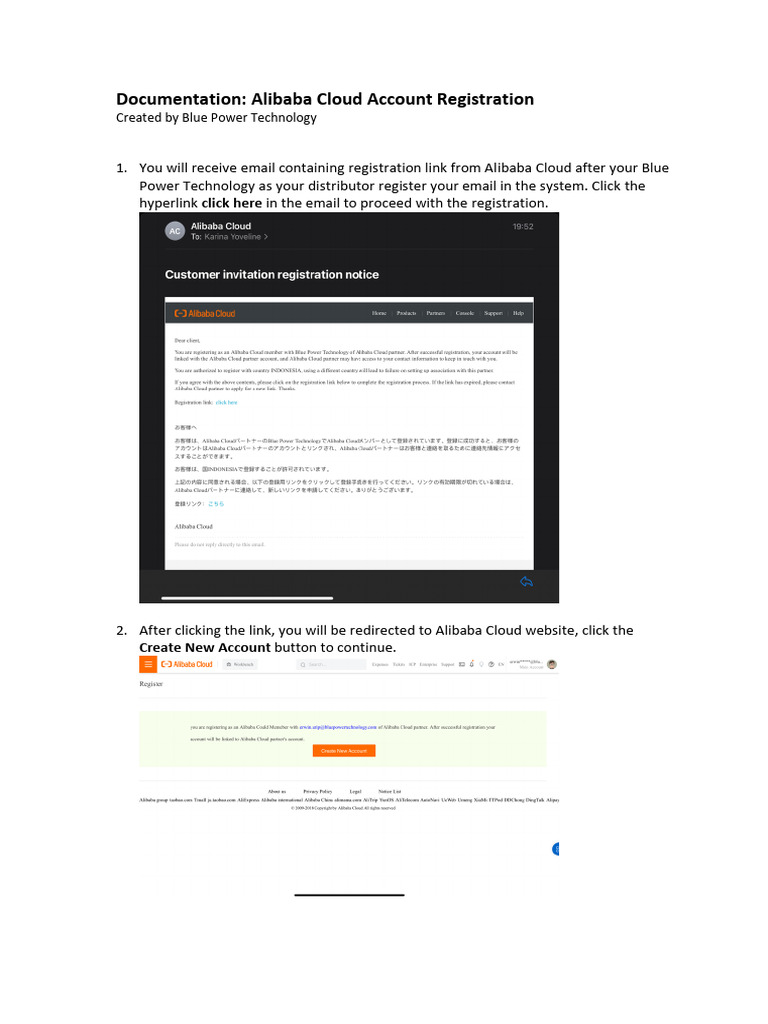 Alibaba Cloud Account Registration Guide | PDF