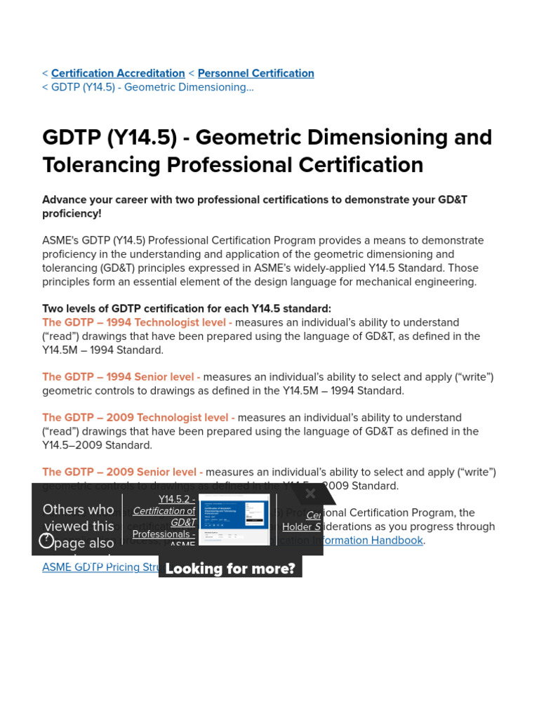 GDTP Certification Overview and Levels | PDF