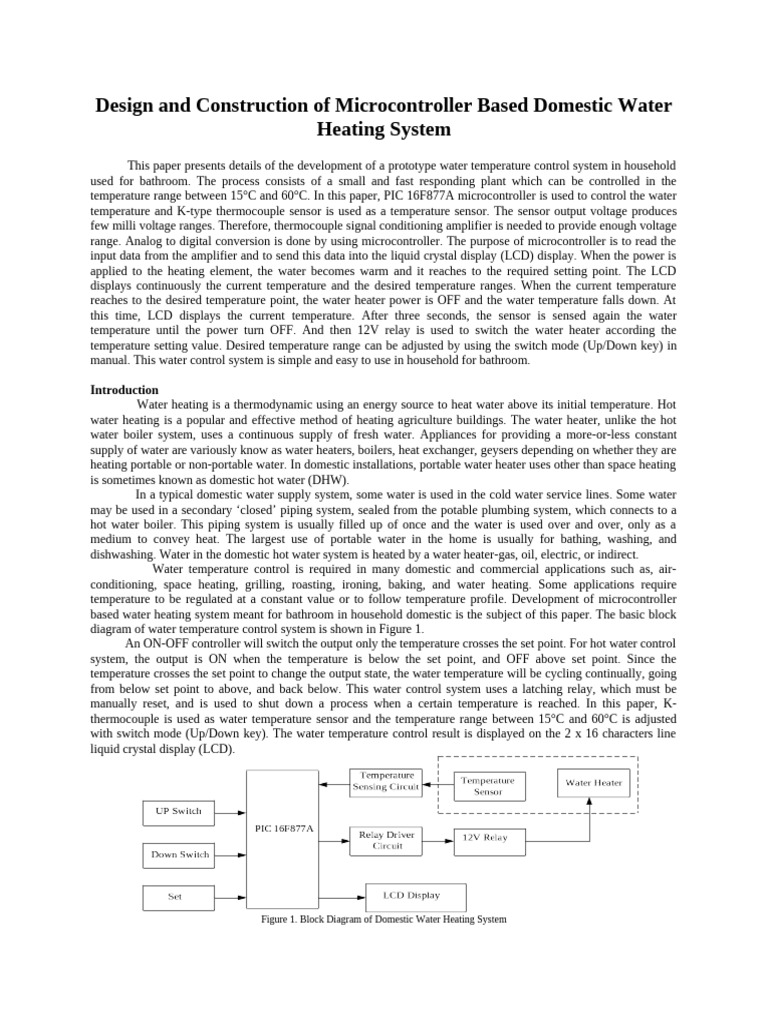 Domestic Water Heating System | PDF | Thermocouple | Rectifier