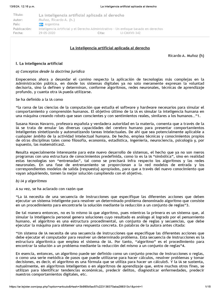 IA en el Derecho: Un Enfoque Actual | PDF | Inteligencia artificial ...