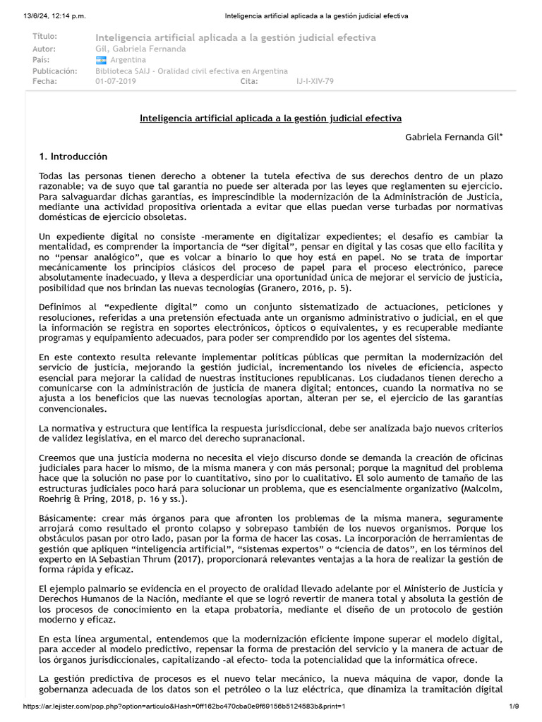 IA en la Gestión Judicial Efectiva | PDF | Inteligencia artificial ...