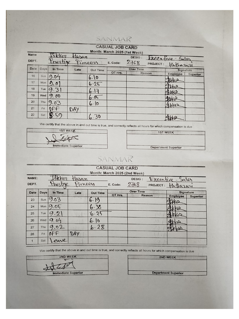 Job Card | PDF