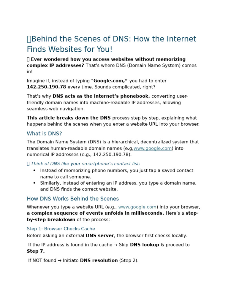Understanding the DNS Resolution Process | PDF | Domain Name System ...
