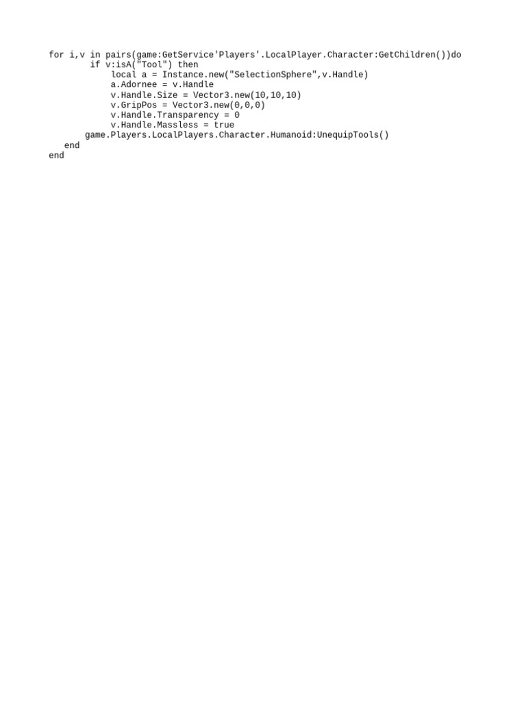 Universal Sword Reach Script for Roblox | PDF