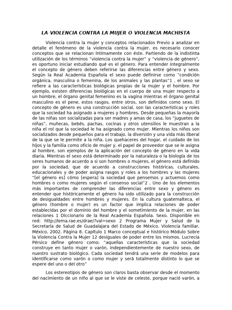 Violencia de Género: Conceptos y Contexto | PDF | La violencia contra ...