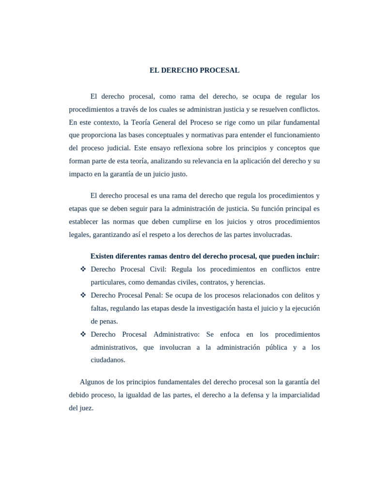 Fundamentos del Derecho Procesal | PDF | Ley procesal | Debido al proceso