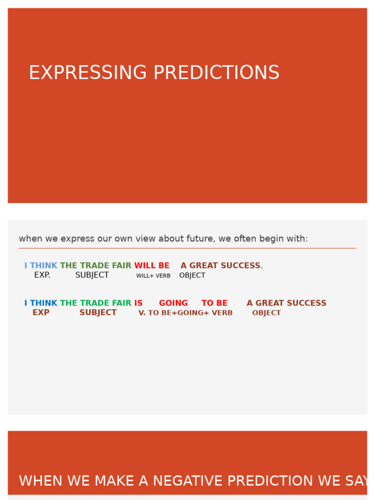 Future Predictions in English Grammar | PDF