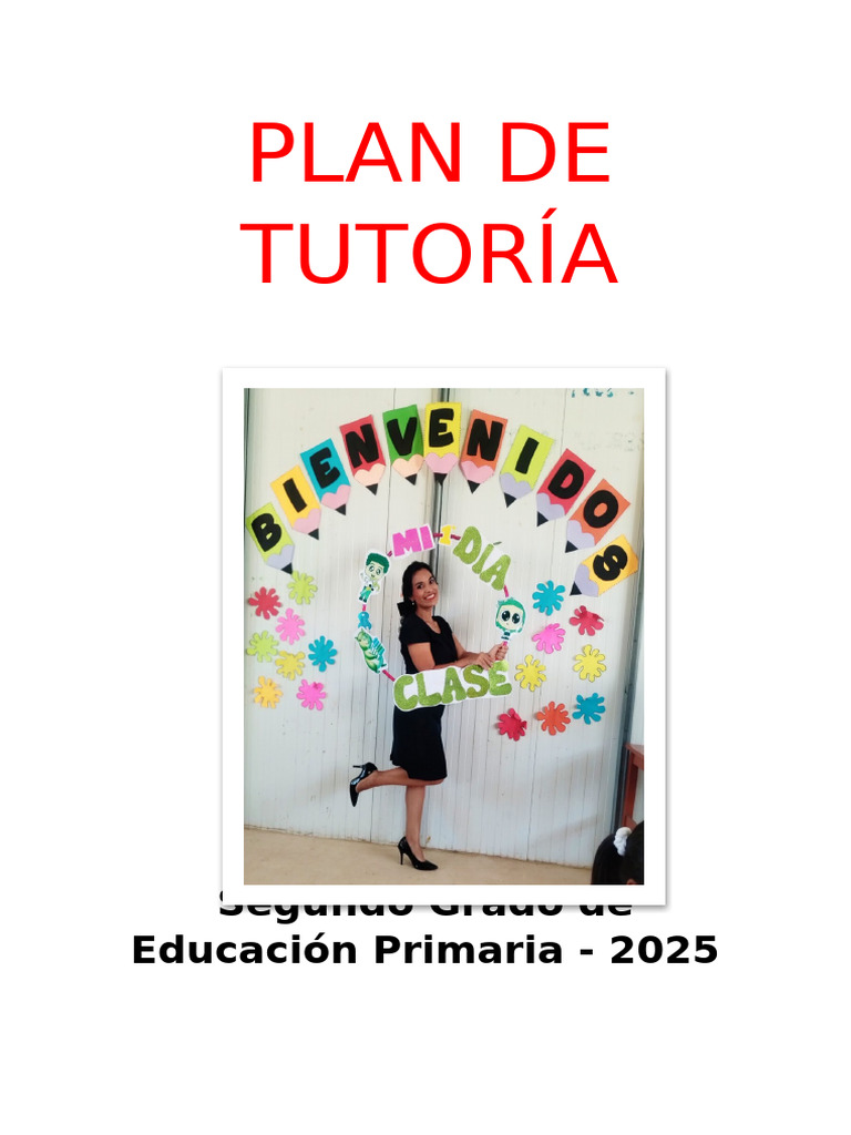 Plan de Tutoría para Segundo Grado | PDF | Salón de clases | Maestros
