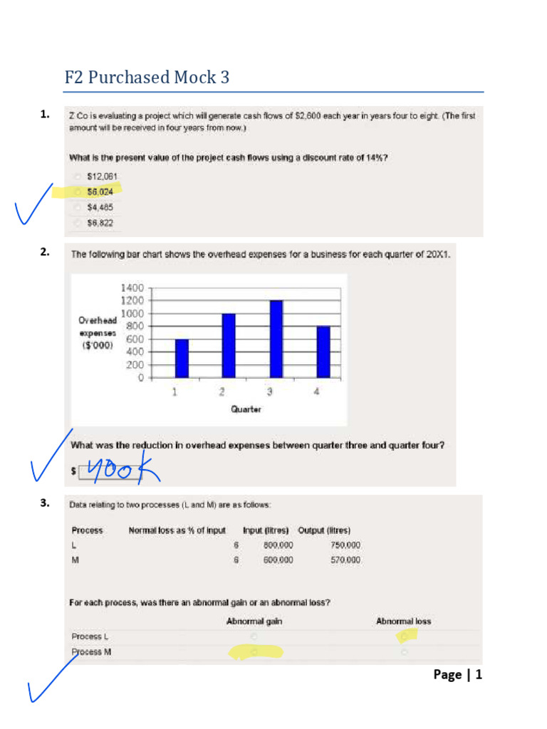 Mock Purchase Report and MTQs | PDF