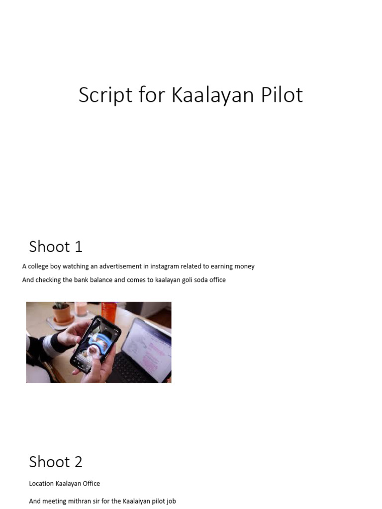Kaalayan Goli Soda Pilot Script PDF