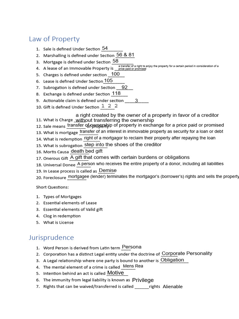 Key Concepts in Property and Law | PDF | Mortgage Law | Legal Liability