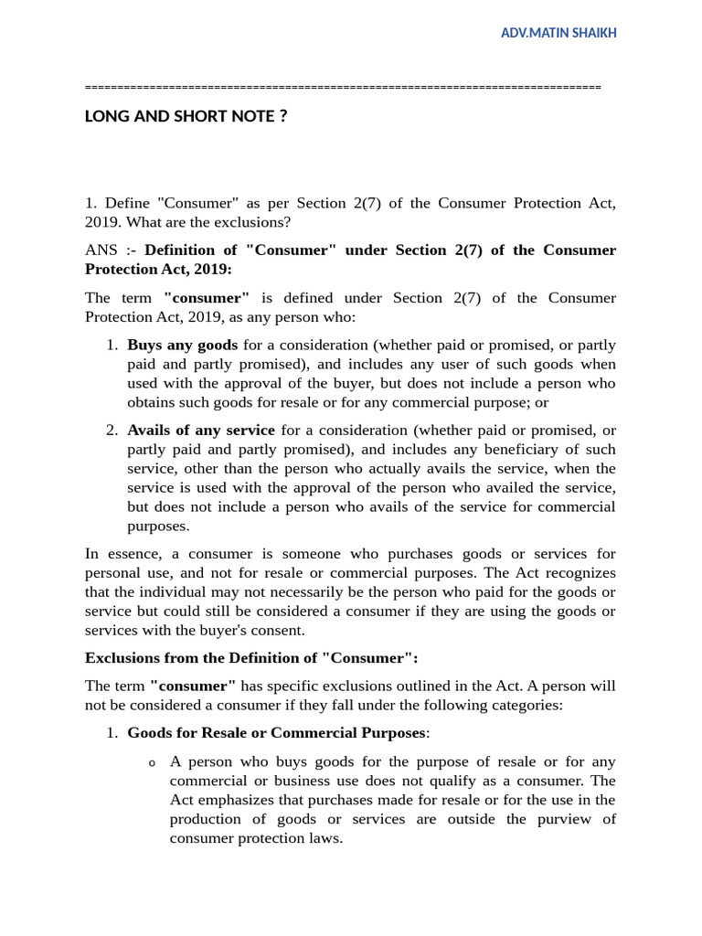 Consumer Rights Under the 2019 Act | PDF | Legal Liability | Consumer ...