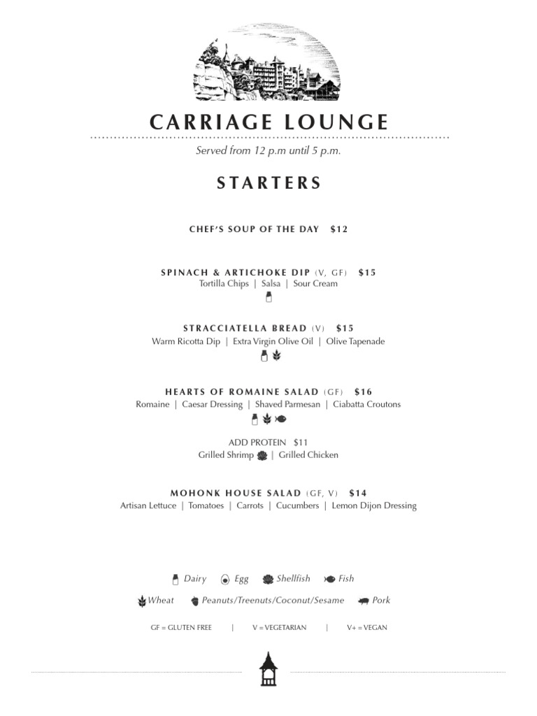 Carriage Lounge Food Menu | PDF | Hamburgers | Desserts