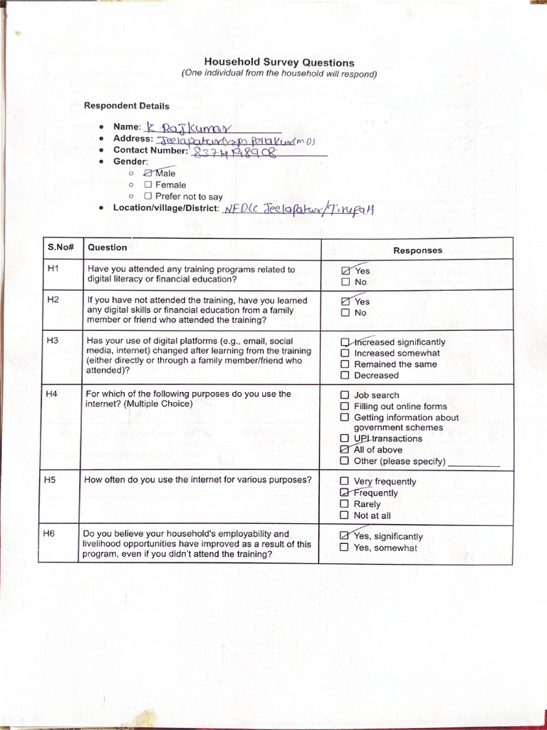 Rajakumar - HS Form | PDF