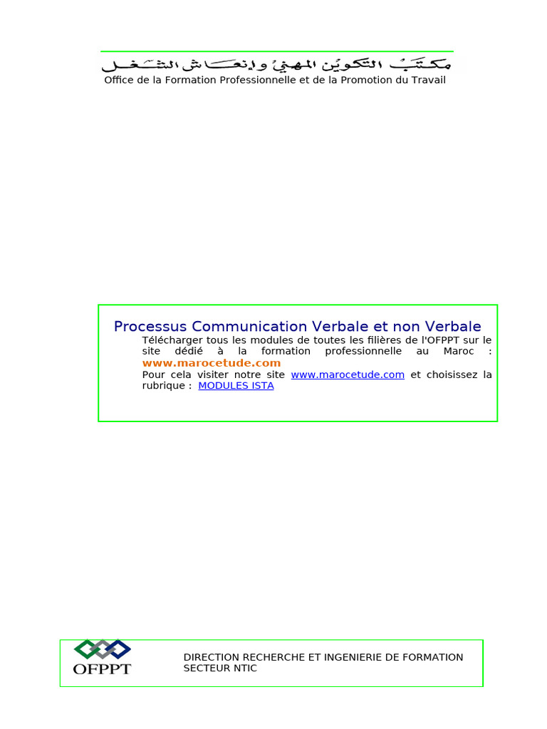 Processus de Communication Verbale et Non Verbale | PDF | la communication
