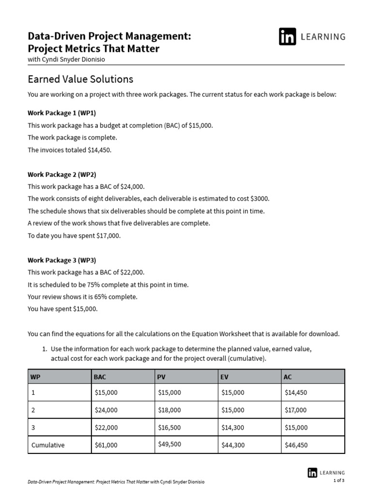 Earned Value Analysis Project Status | PDF | Project Management | Projects