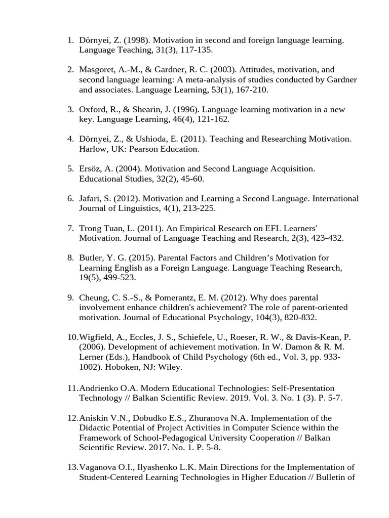 Motivation in Second Language Learning | PDF | Second Language | Learning