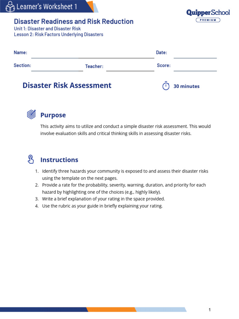 Community Disaster Risk Assessment Guide | PDF | Risk | Disaster Risk ...