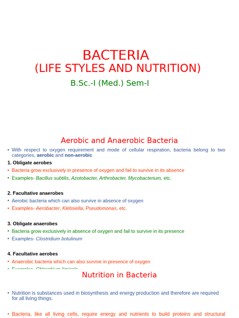 Nutrition in Bacteria | PDF | Nutrition | Diet & Nutrition