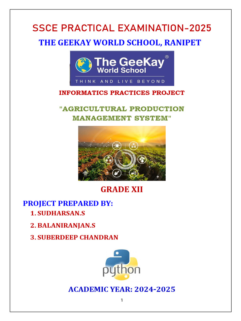 Agricultural Production Management System | PDF | Python (Programming ...