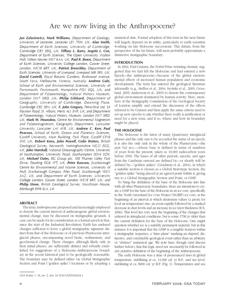 Are We Now Living in The Anthropocene | PDF | Geologic Time Scale ...