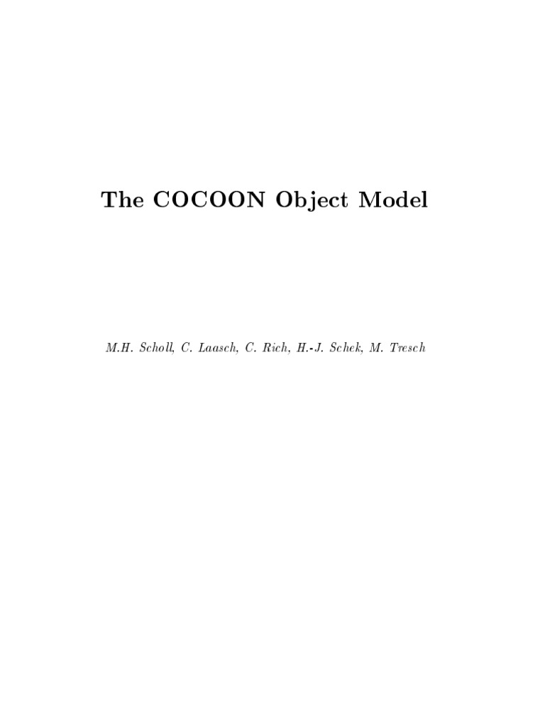 COCOON Object Model Overview | PDF | Class (Computer Programming ...