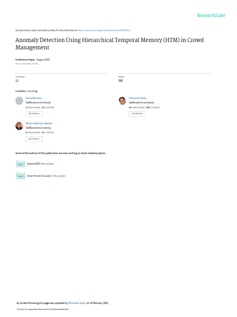 Anomaly Detection Using Hierarchical Temporal Memory HTMin Crowd ...